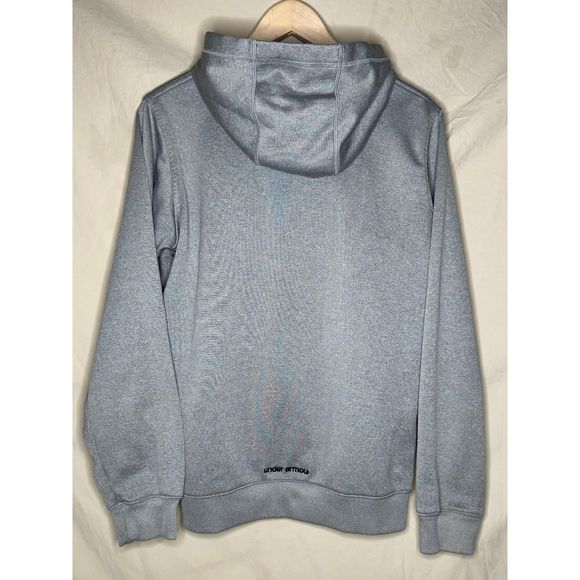 Women’s Under Armour, Zip-Up Sweatshirt, L, Heather Grey w/ Bright Pink Red Logo - Picture 2 of 16